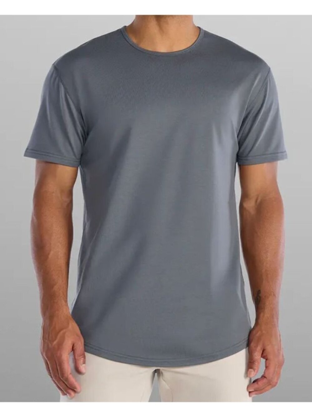 BYLT Drop Cut Short Sleeve BYLT Blend Tee Size L Charcoal Grey